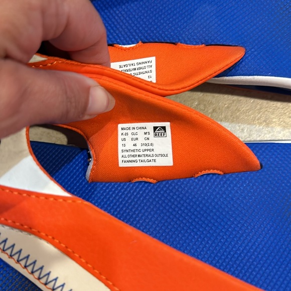 Reef Fanning Tailgate Pregame Orange/Blue Sandals 13 - Picture 7 of 8